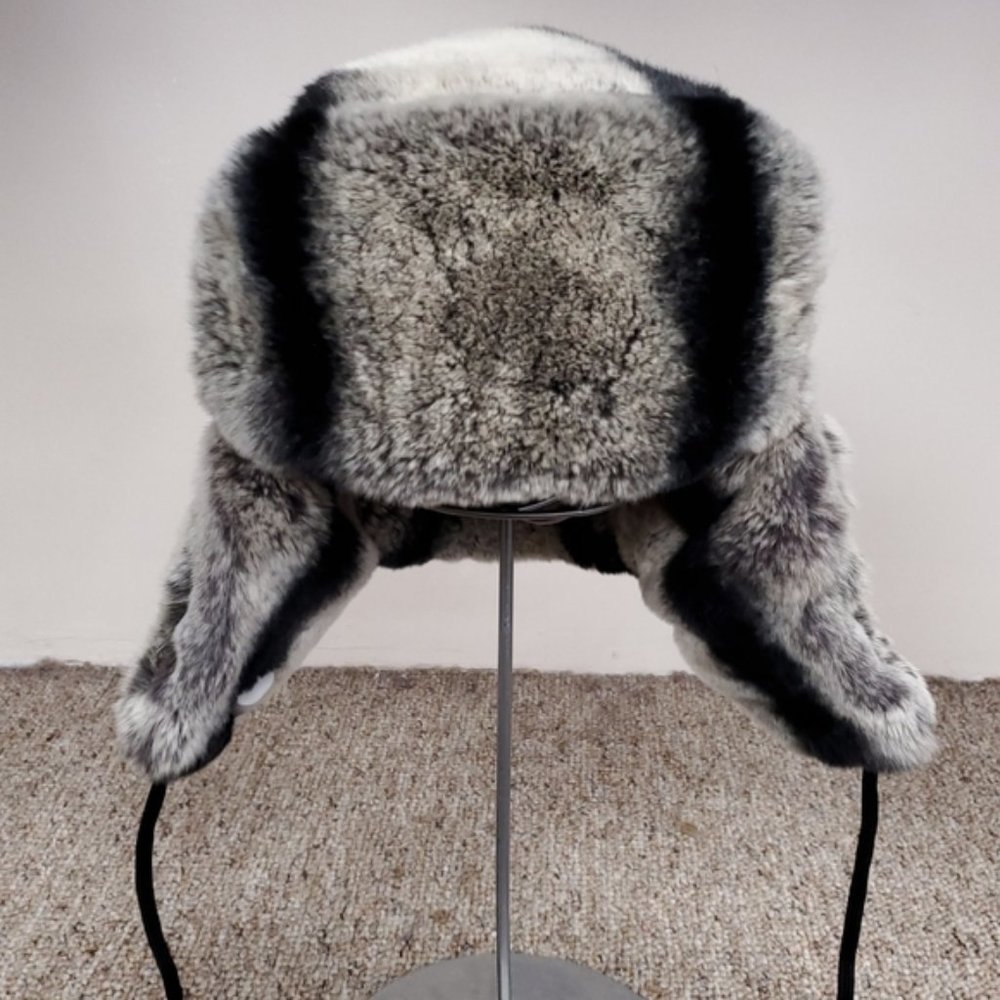 Chinchilla Rex Fur Trooper Hat